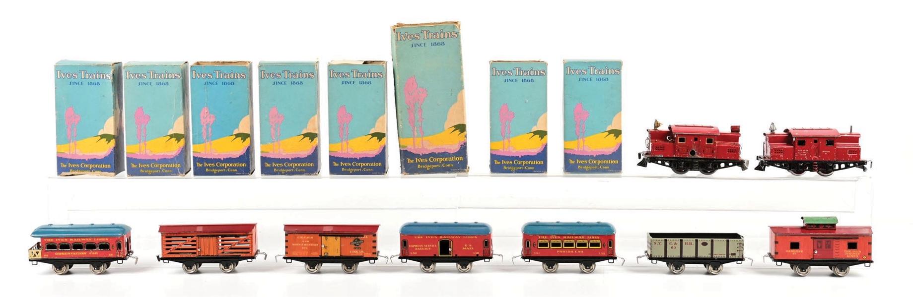 PRE-WAR IVES O-GA. NO. 30 ELECTRIC LOCOMOTIVE PASSENGER SET & NO. 21 ELECTRIC LOCOMOTIVE FREIGHT SET
