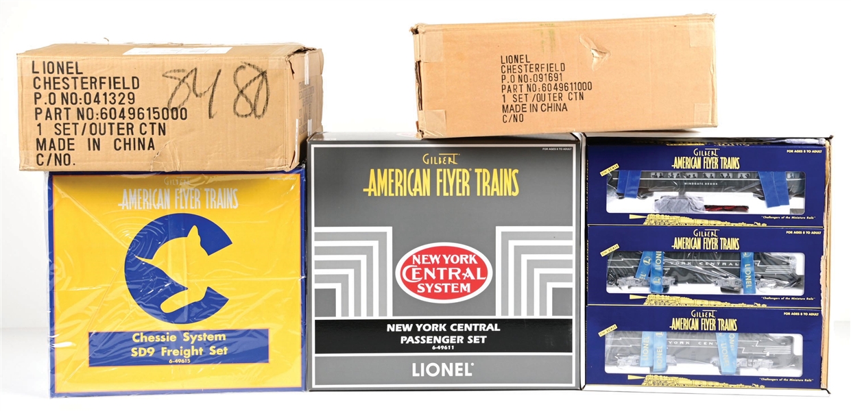 LOT OF 2: MODERN ERA AMERICAN FLYER S-GA. TRAIN SETS IN THE ORIGINAL BOXES