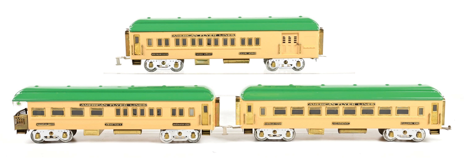LOT OF 3: VARNEY & SIRUS AMERICAN FLYER 4380, 4381 & 4382 REPRO PASSENGER CARS
