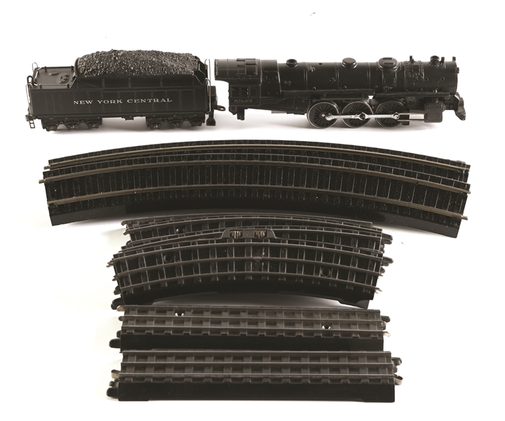PRE-WAR LIONEL OO-GA. NEW YORK CENTRAL HUDSON STEAM LOCOMOTIVE FOR PARTS & ASSORTED OO-GA. TRACK