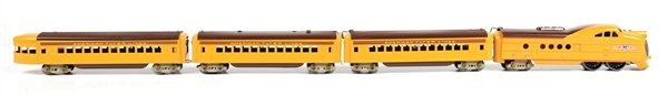PRE-WAR AMERICAN FLYER O-GA. NO. 1730RW UNION PACIFIC CITY OF DENVER 4-UNIT STREAMLINE PASSENGER SET