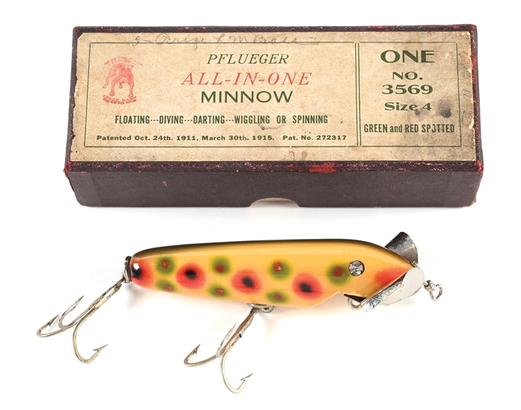 PFLUEGER ALL-IN-ONE MINNOW IN MAROON BOX
