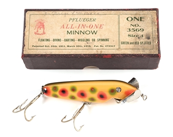 PFLUEGER ALL-IN-ONE MINNOW IN MAROON BOX