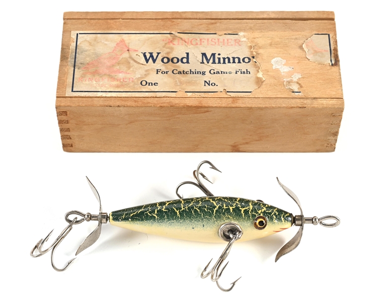 KINGFISHER WOODEN MINNOW IN BOX