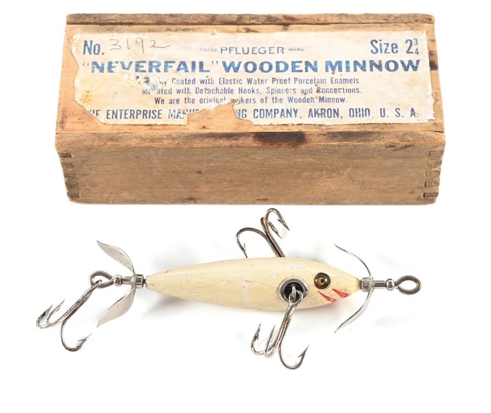 ENTERPRISE MFG NEVERFAIL WOODEN MINNOW IN WHITE