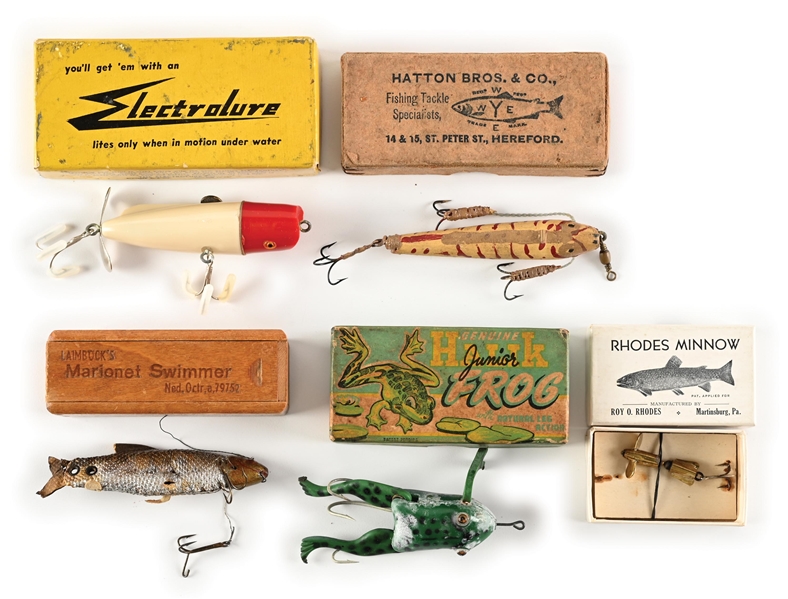 FIVE BOXED BAITS