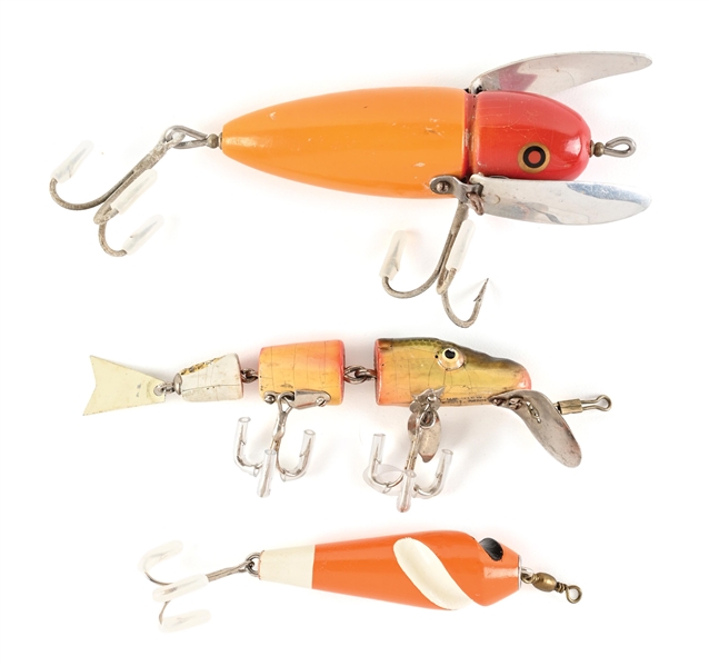 THREE OLD WOOD LURES