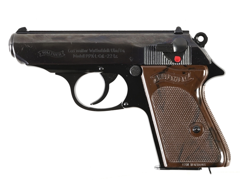 (C) INTERARMS GERMAN WALTHER PPK-L .22 SEMI-AUTOMATIC PISTOL WITH BOX.