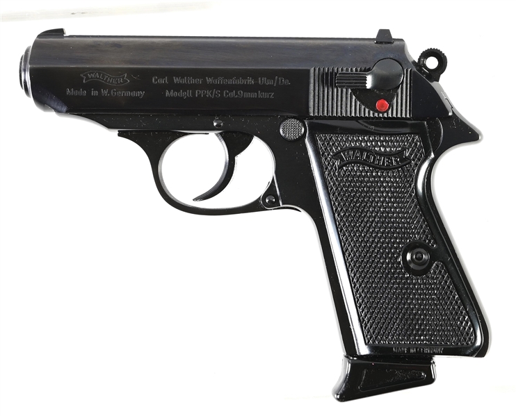 (M) INTERARMS GERMAN WALTHER PPK/S .380 SEMI AUTOMATIC PISTOL WITH CASE.