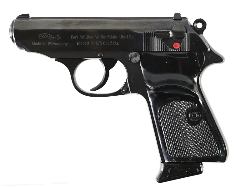 (C) INTERARMS GERMAN WALTHER PPK/S .22 SEMI-AUTOMATIC PISTOL WITH CASE.