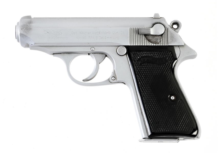 (C) STAINLESS WALTHER PPK/S SEMI AUTOMATIC PISTOL.