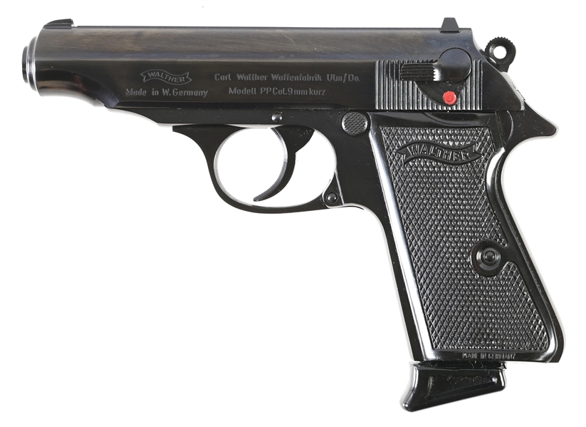 (C) INTERARMS GERMAN WALTHER PP SEMI-AUTOMATIC .380 PISTOL WITH CASE. .