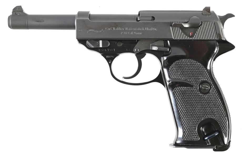 (M) INTERARMS GERMAN LIGHT WEIGHT WALTHER P.38 SEMI-AUTOMATIC PISTOL WITH BOX.