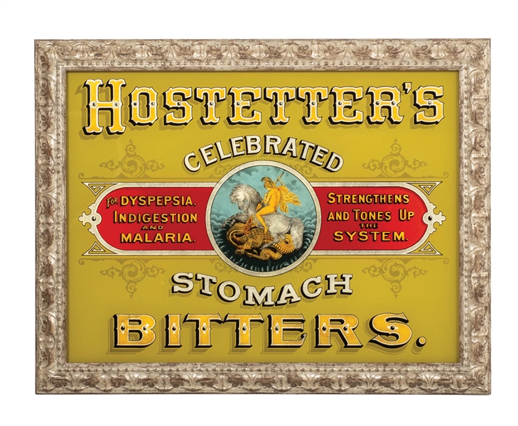 HOSTETTERS REVERSE ON GLASS ADVERTISEMENT