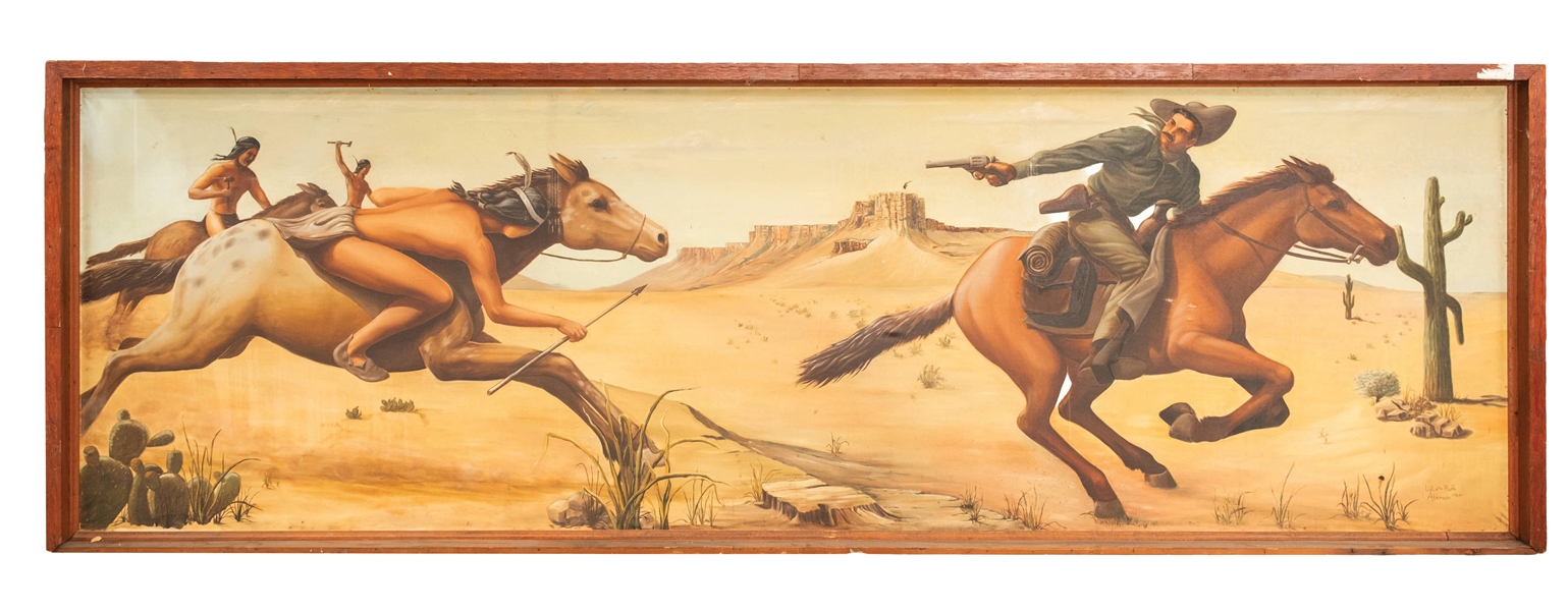 LYLE AND RUTH ALKINSON 64 CANVAS PAINTING ON WOODEN FRAME