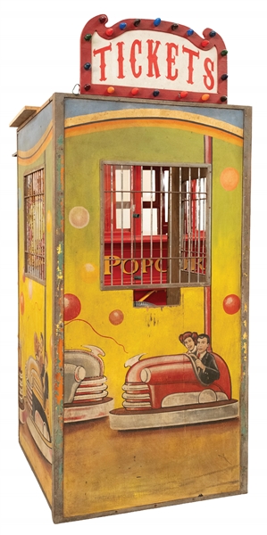 "TICKETS" 3 WALL TICKET BOOTH WITH RAIL WINDOWS AND MARQUEE