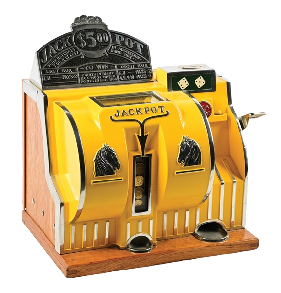 5¢ BALLY RELIANCE DICE MACHINE WITH GOLD AWARD