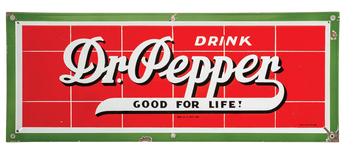 DR. PEPPER SIGN WITH GREEN FRAME