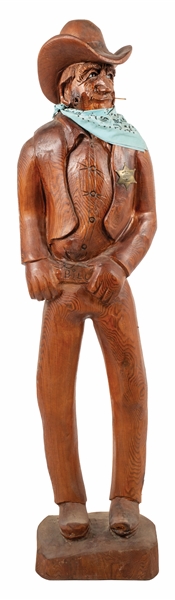 CARVED WOODEN COWBOY NAMED BILL