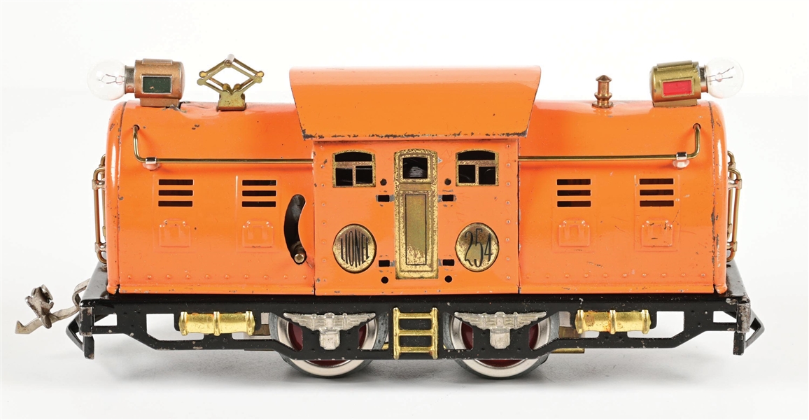 PRE-WAR LIONEL O-GA. ORANGE NO. 254 BILD-A-LOCO ELECTRIC LOCOMOTIVE