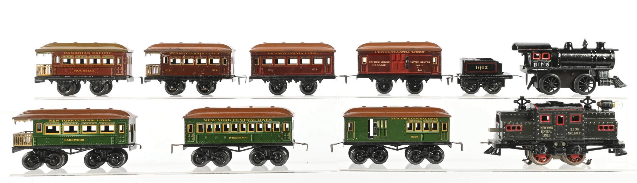 LOT OF 2: PRE-WAR BING O-GA. PASSENGER SETS