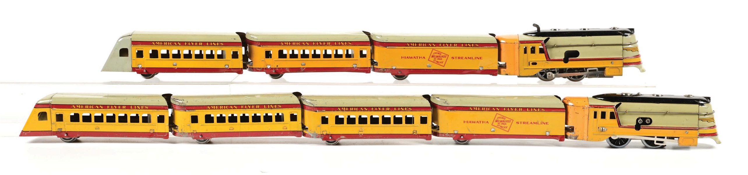 LOT OF 2: PRE-WAR AMERICAN FLYER O-GA. HIAWATHA NO. 960T & NO. 660 PASSENGER SETS