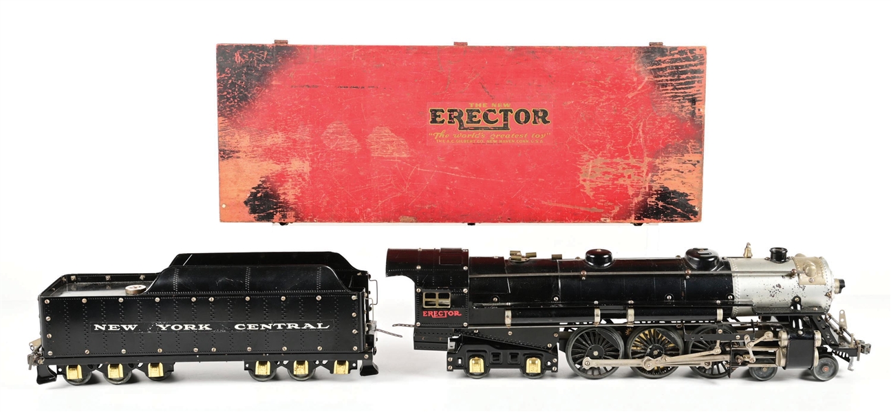 A.C. GILBERT ERECTOR SET NO. 8-1/2 HUDSON STEAM LOCOMOTIVE & TENDER W/ ORIGINAL BOX