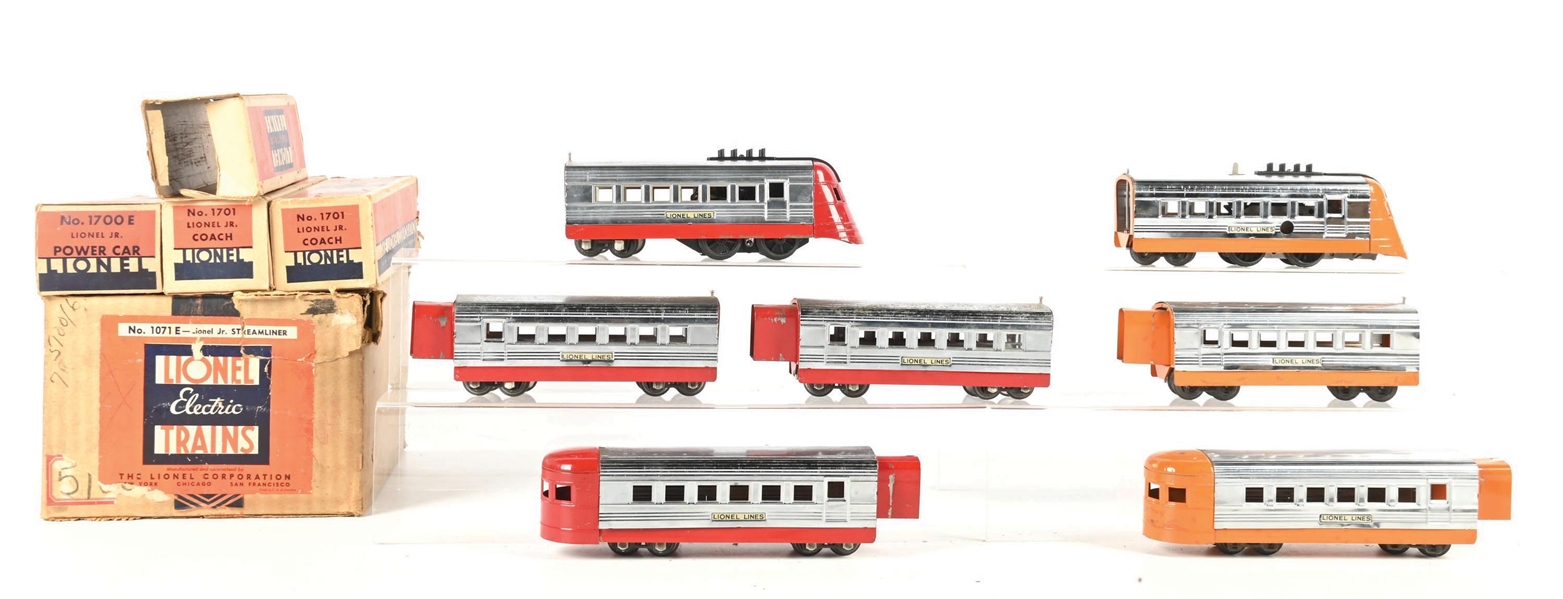 LOT OF 2: LIONEL JR. O-GA STREAMLINE PASSENGER TRAIN SETS