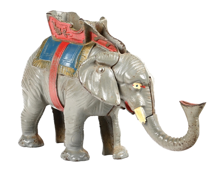 HUBLEY MFG. CO. HOWDAH ELEPHANT MECHANICAL BANK
