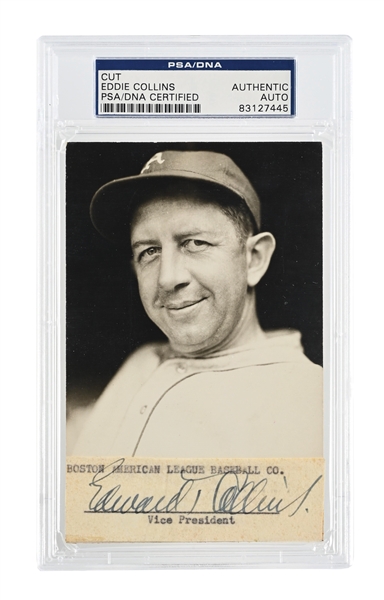  EDDIE COLLINS SIGNED CUT PSA/DNA