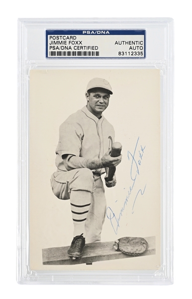 JIMMIE FOX SIGNED POSTCARD PSA/DNA