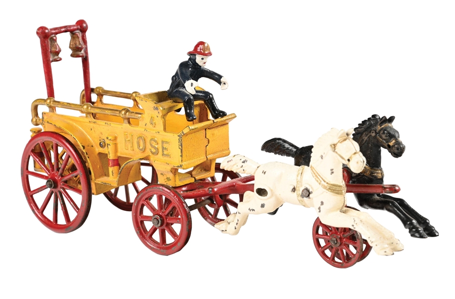 KENTON HARDWARE CO. CAST IRON HORSE-DRAWN NO. 4 HOSE WAGON