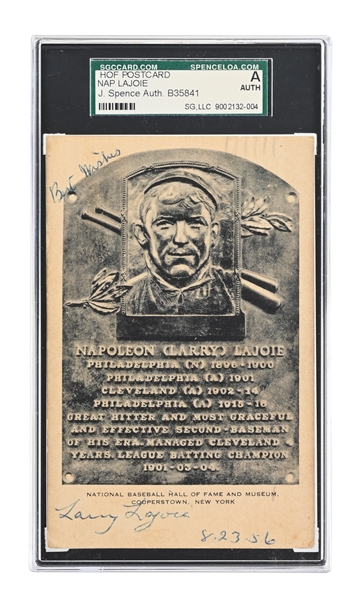 NAP LAJOIE SIGNED ARTVUE HOF PLAQUE JSA