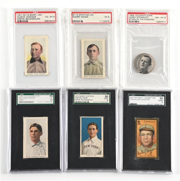 LOT OF 6: 1910S GRADED POSTCARDS