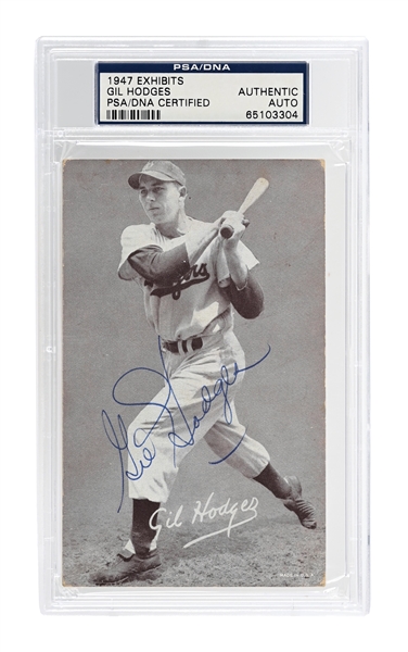 1947 GIL HODGES SIGNED EXHIBIT PSA/DNA