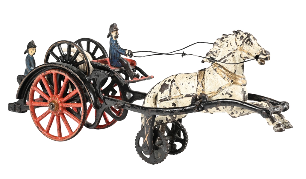 CAST IRON HORSE DRAWN FIRE HOSE REEL WAGON