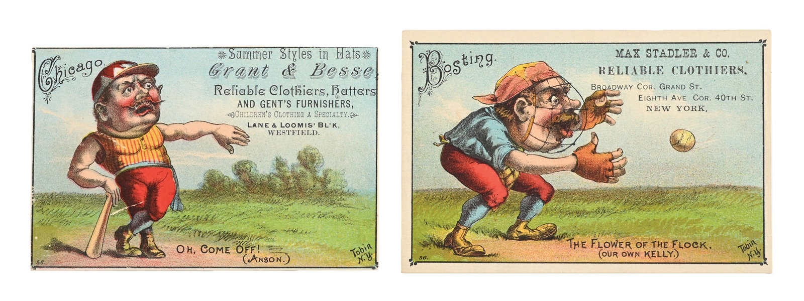 LOT OF 2: TOBIN LITHOGRAPHS OF ANSON AND KING KELLY 