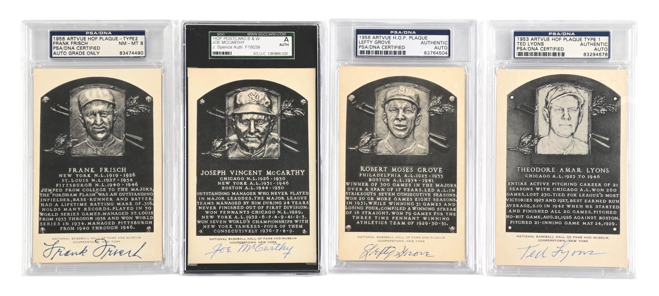LOT OF 4: SIGNED ARTVUE HOF PLAQUES 
