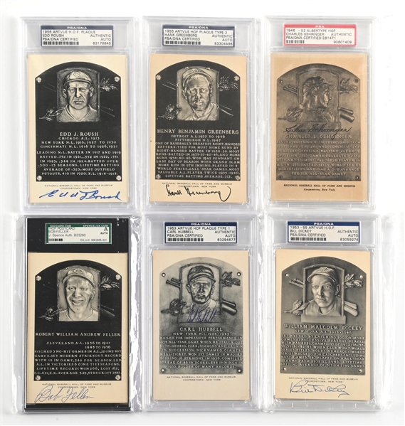 LOT OF 6: HOF B/W PLAQUES 