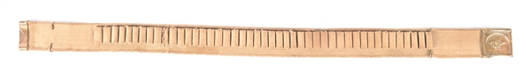 1867-1894 MILLS PATENT CANVAS REVOLVER CARTRIDGE BELT WITH DOG HEAD BUCKLE HEAD BUCKLE.