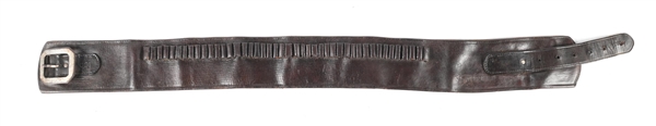 ANTIQUE SADDLE LEATHER CARTRIDGE MONEY BELT.