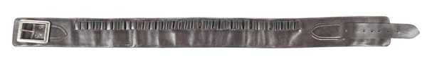 ANTIQUE SADDLE LEATHER CARTRIDGE AND MONEY BELT.