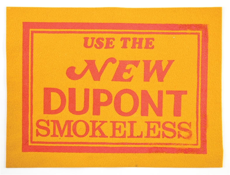 LARGE VINTAGE NEW DUPONT SMOKELESS POWDER COUNTER FELT.