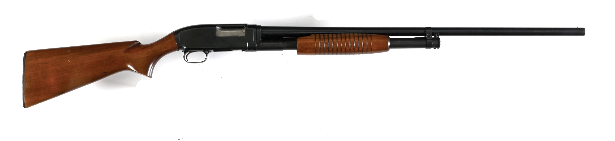 (C) WINCHESTER MODEL 12 SLIDE ACTION SHOTGUN.