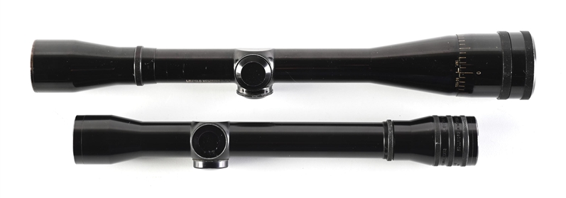 LOT OF 2: VINTAGE LEUPOLD WESTERNER 8X AND STITH KOLLMORGEN 4X SCOPES.