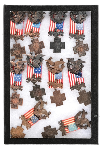 LOT OF 10: SPANISH AMERICAN WAR  (USWV) MEDALS.