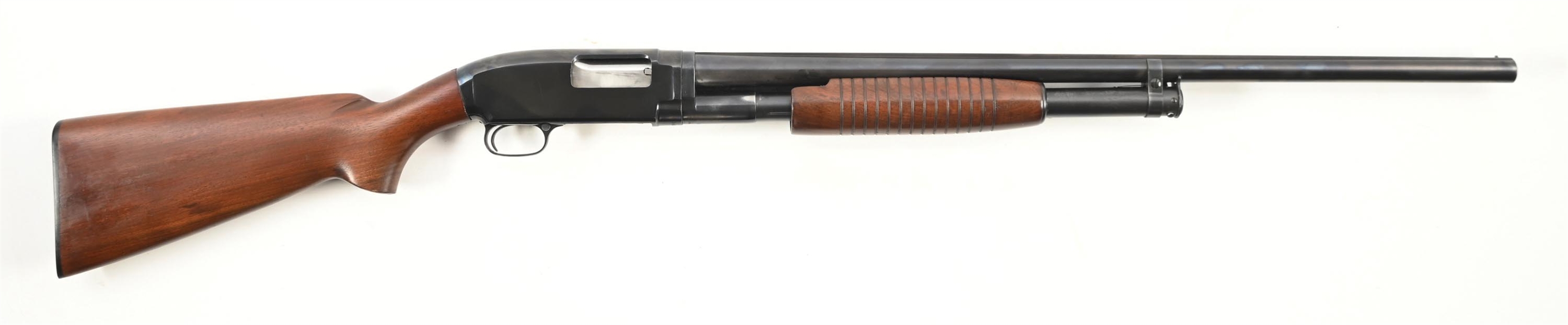 (C) WINCHESTER MODEL 12 SLIDE ACTION SHOTGUN.