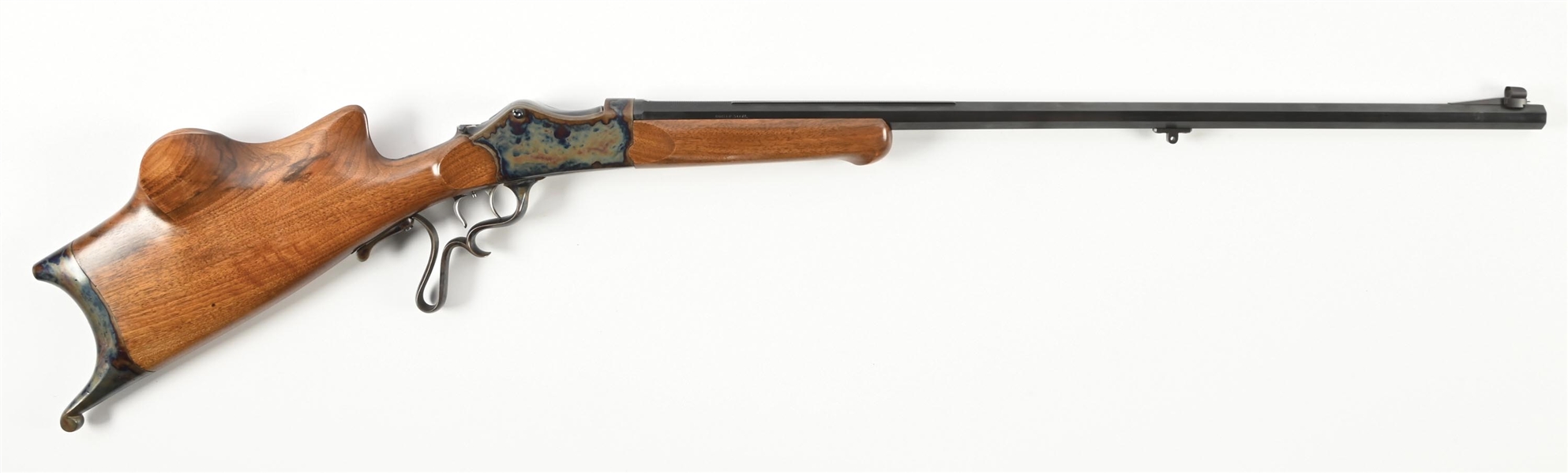 (C) EMIL PACHMAYR SINGLE SHOT SCHUETZEN RIFLE.