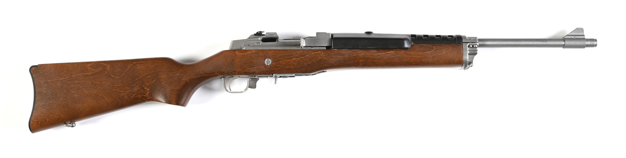 (M) STAINLESS RUGER MINI-THIRTY SEMI-AUTOMATIC RIFLE WITH BOX.
