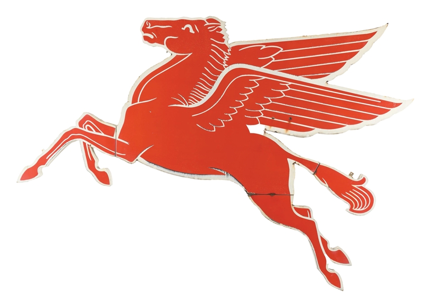 MOBIL PEGASUS PORCELAIN COOKIE CUTTER SIGN. 